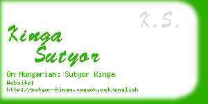 kinga sutyor business card